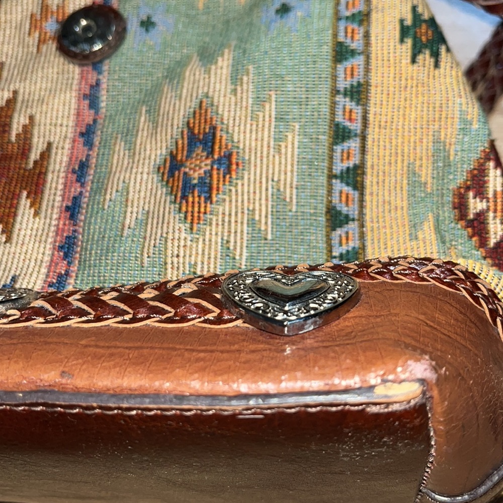 Texas Leather Manufacturing Aztec Pattern Purse - image 7